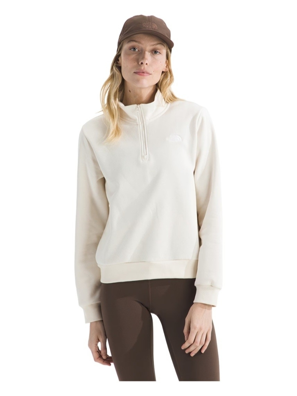 The North Face Evolution 1/4-Zip Sweatshirt In White Dune, NWT